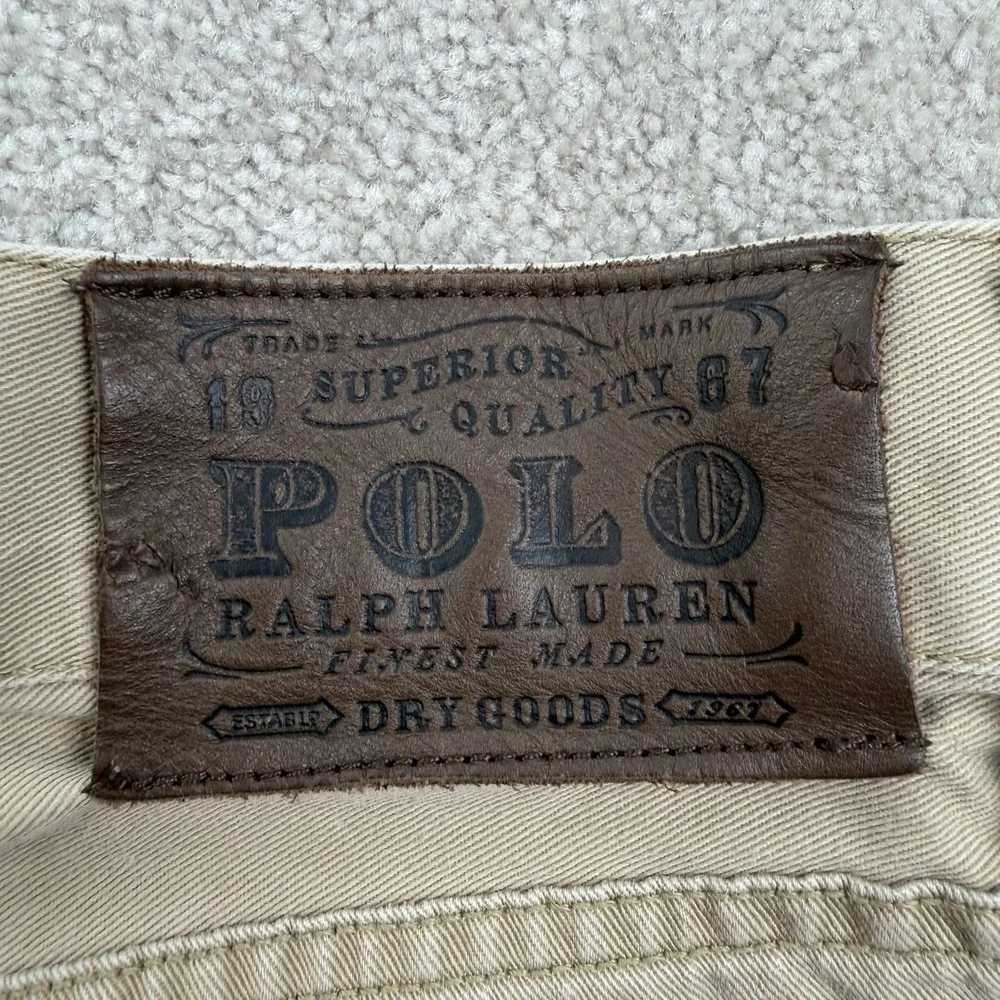 Polo Ralph Lauren Men's 34/30 Khaki Jeans‎ Pants Tan Straight Classic Twill